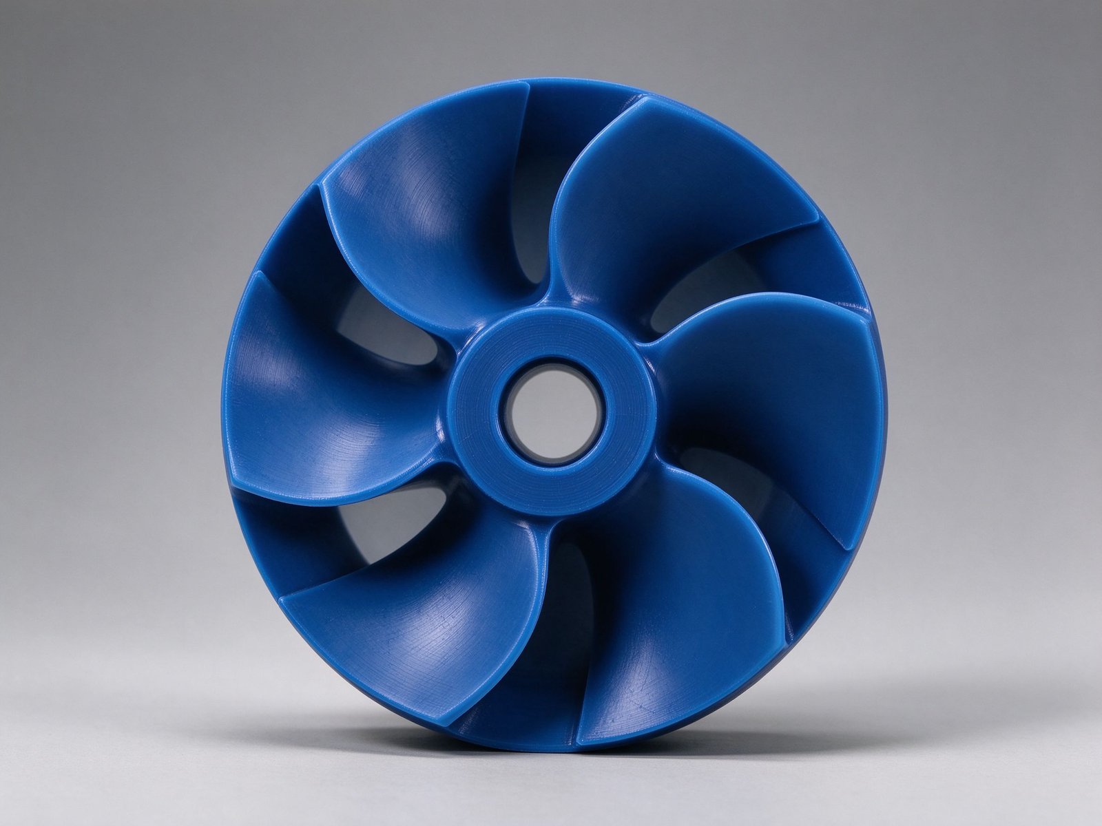 5-Axis CNC Machined Blue Nylon Impeller