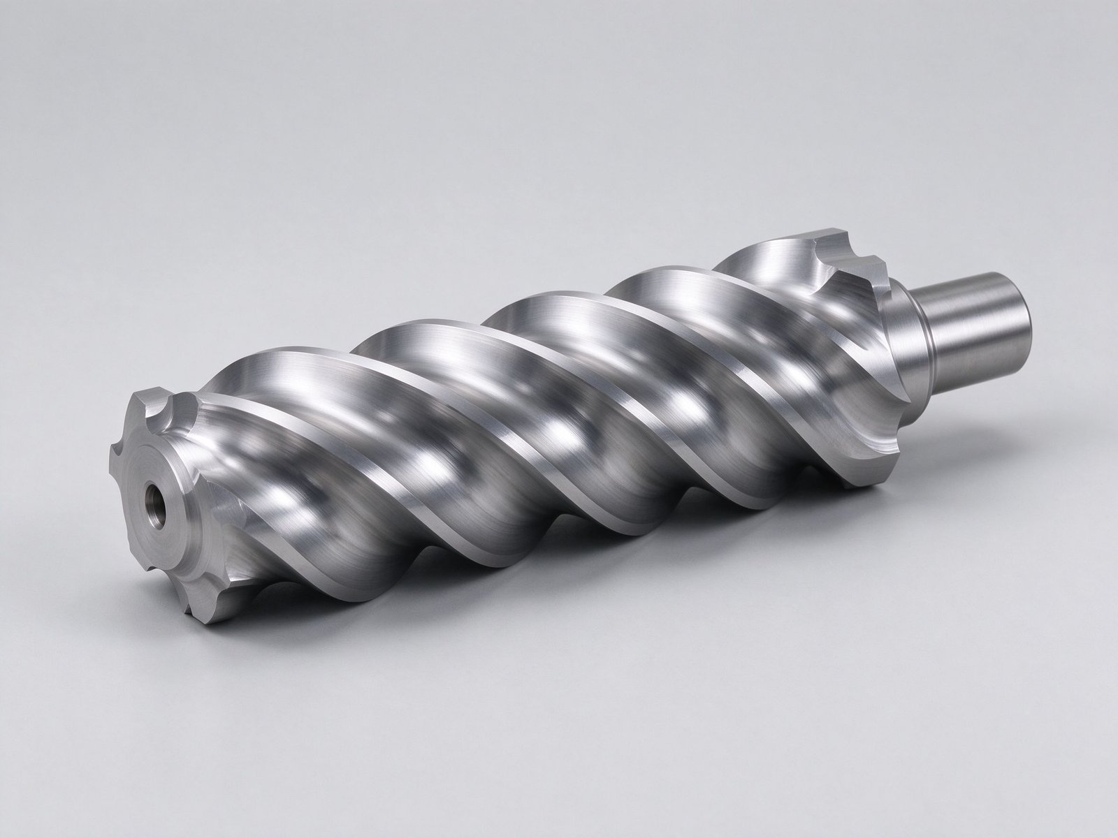 5-Axis CNC Machined Stainless Steel Helical Screw Rotor