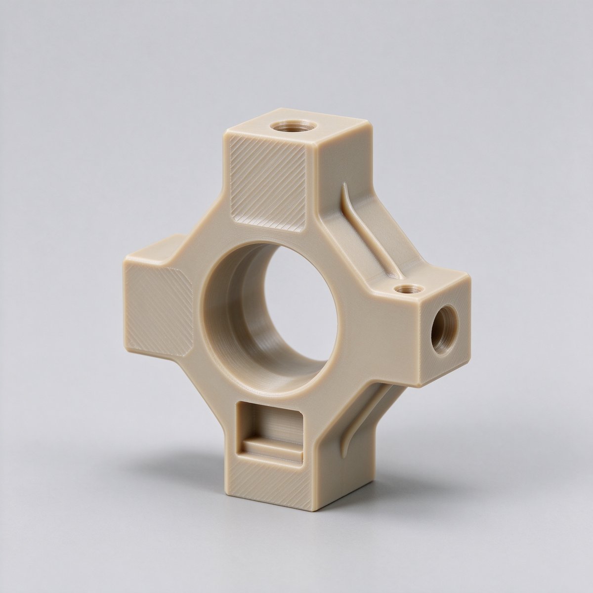 5-Axis CNC Machined PEEK Cross Shaft Support Bracket