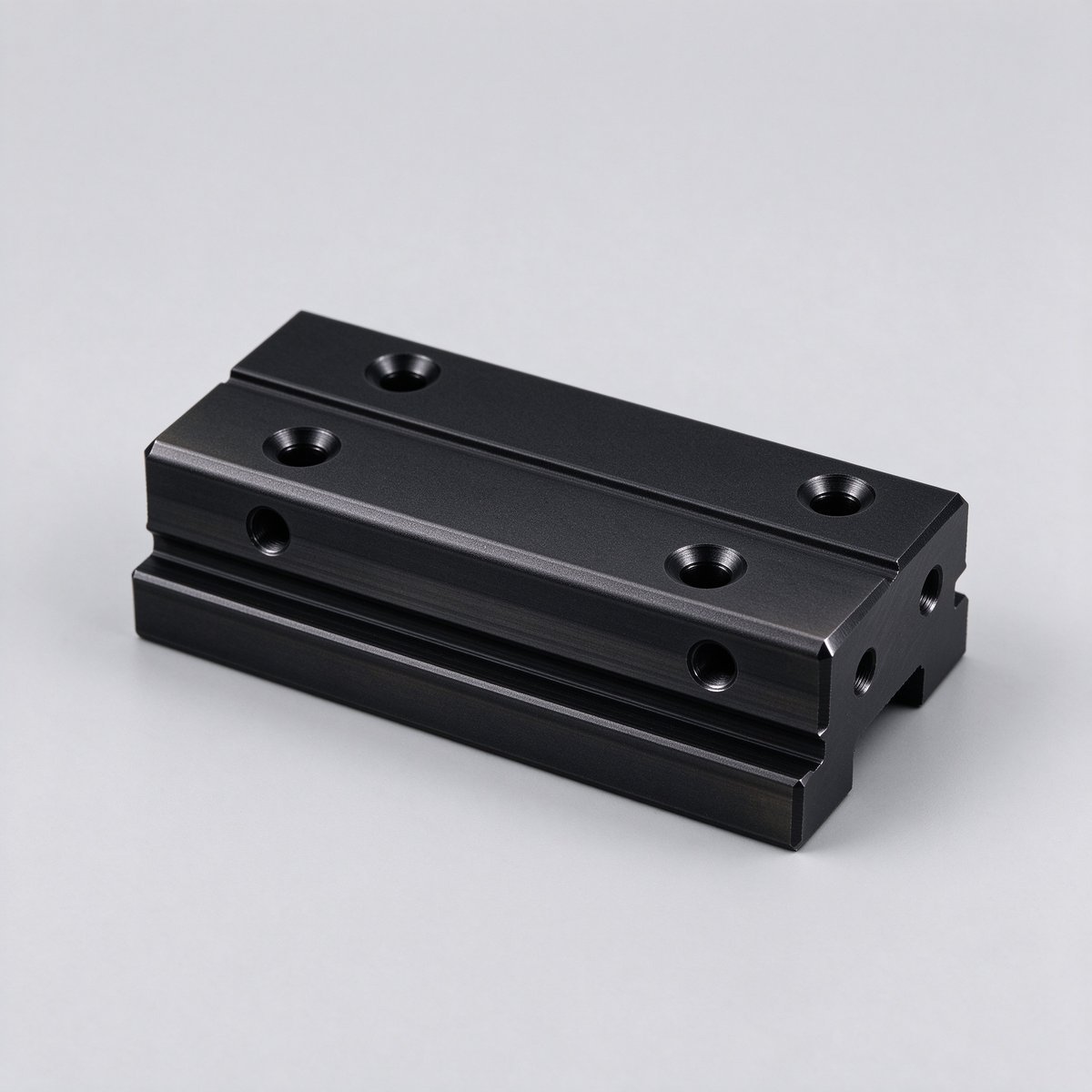 CNC Milled Aluminum Black Anodized Ribbed Plate