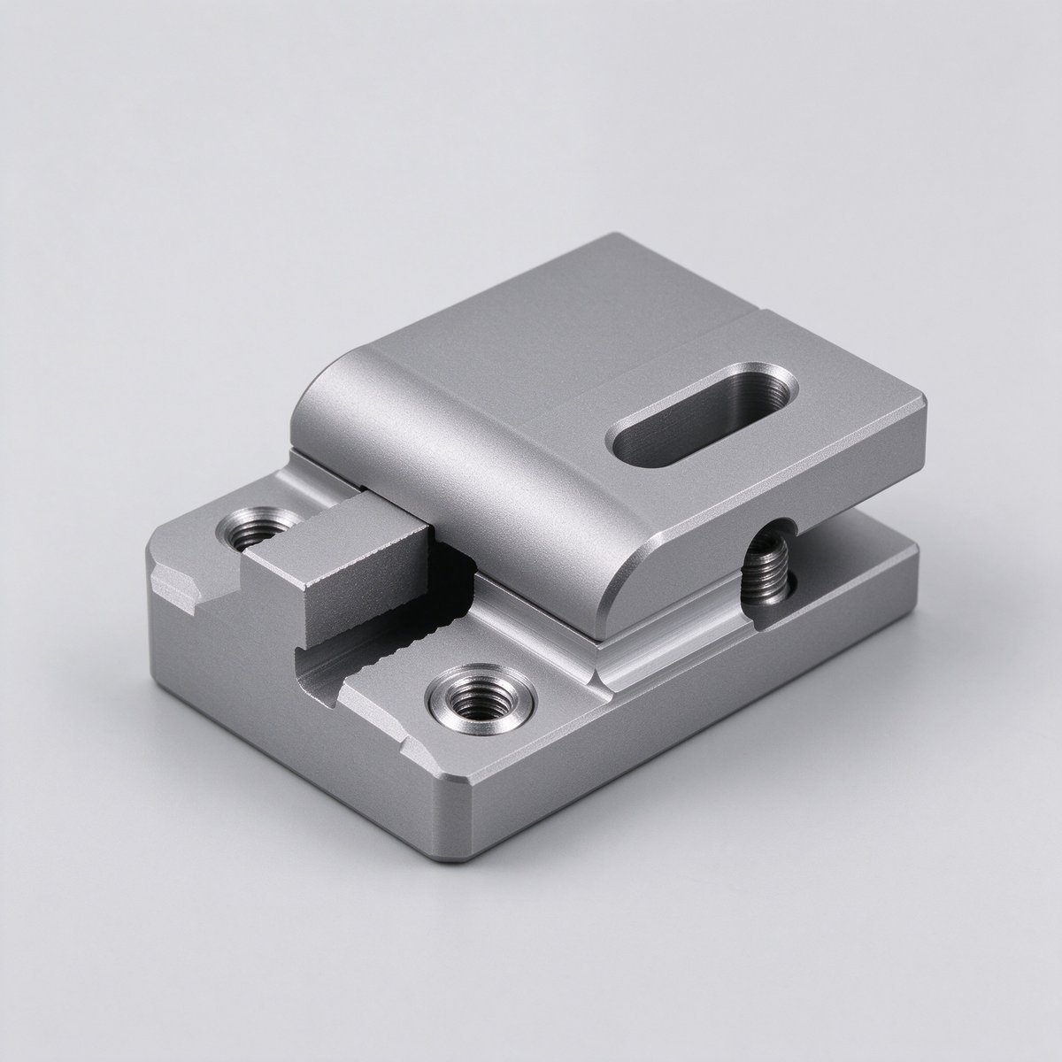 CNC Milled Aluminum Blue Anodized Adapter Block